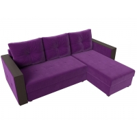 Угловой диван Валенсия Лайт (микровельвет фиолетовый) - Изображение 2